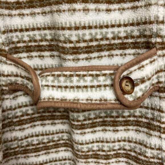 Orvis Fleece Vest Women's XL Earth Tone Southwest Pattern Belted Back - Picture 5 of 7